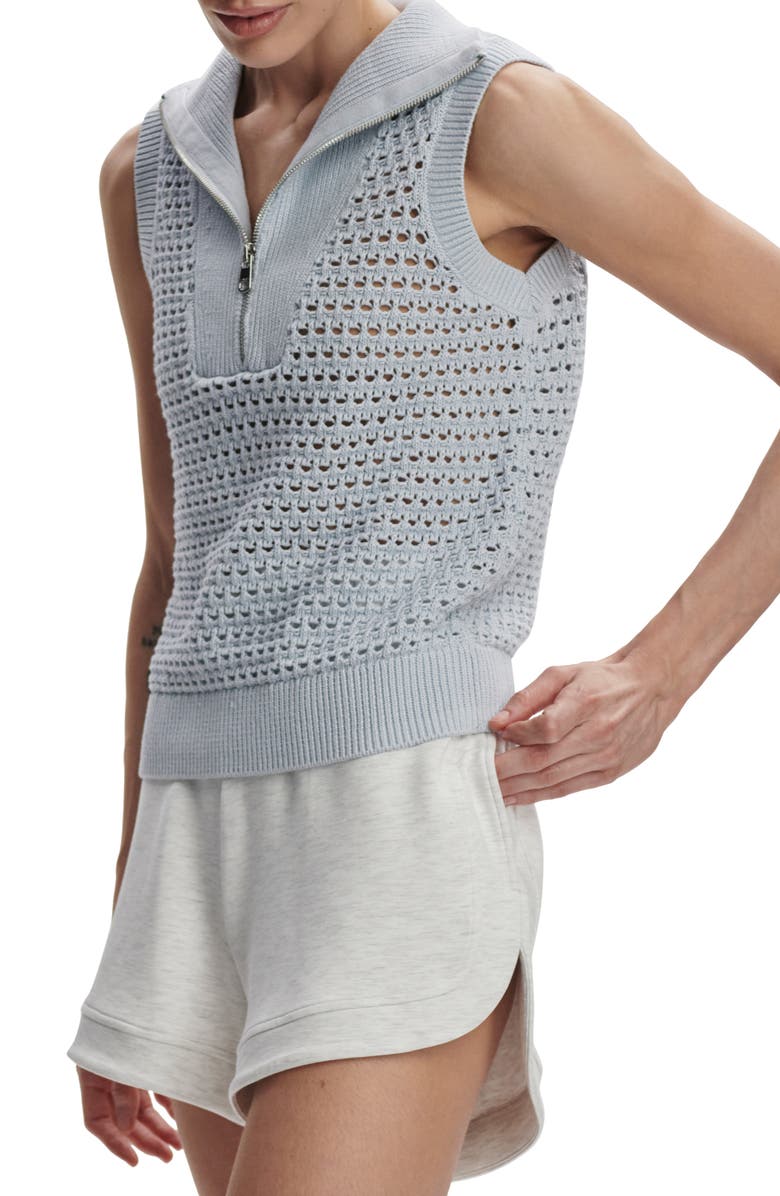 Varley Bains Half Zip Sweater Tank, Alternate, color, Plein Blue