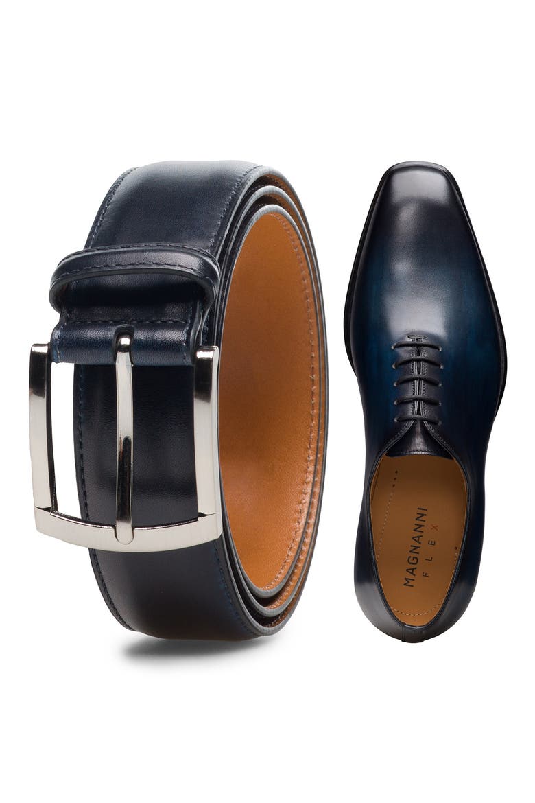 Tanner Leather Belt, Alternate, color, NAVY