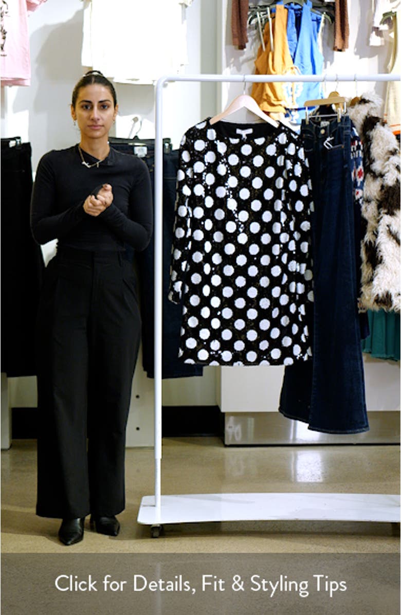 Betty Polka Dot Long Sleeve Sequin Minidress, sales video thumbnail