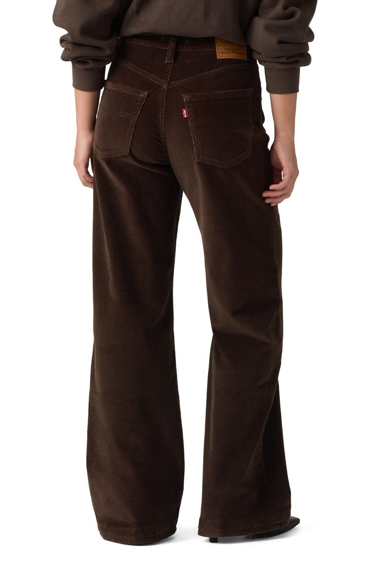 Ribcage High Waist Wide Leg Corduroy Jeans, Alternate, color, JAVA