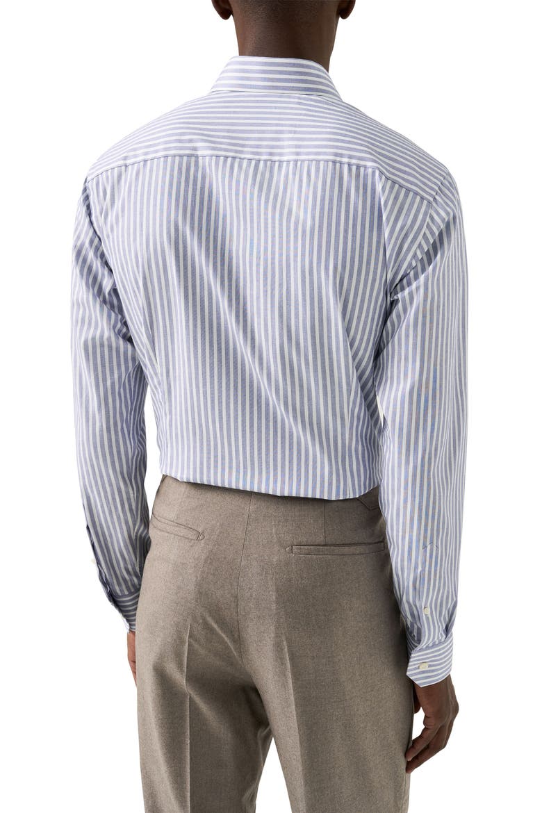 Contemporary Fit Stripe Twill Button-Up Shirt, Alternate, color, DARK BLUE