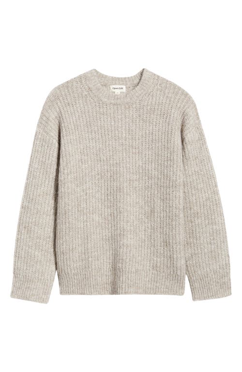 Open Edit Oversize Fuzzy Sweater In Neutral