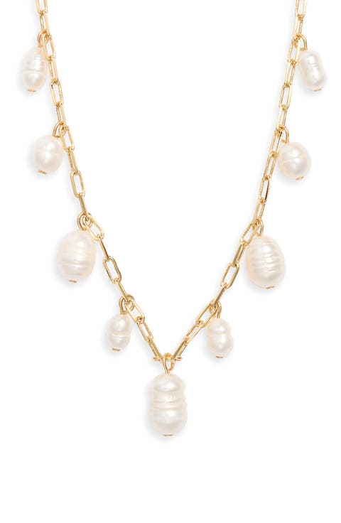 Demi-Fine Scattered Faux Pearl Shaker Necklace