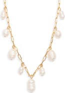 Nordstrom Demi-Fine Scattered Faux Pearl Shaker Necklace