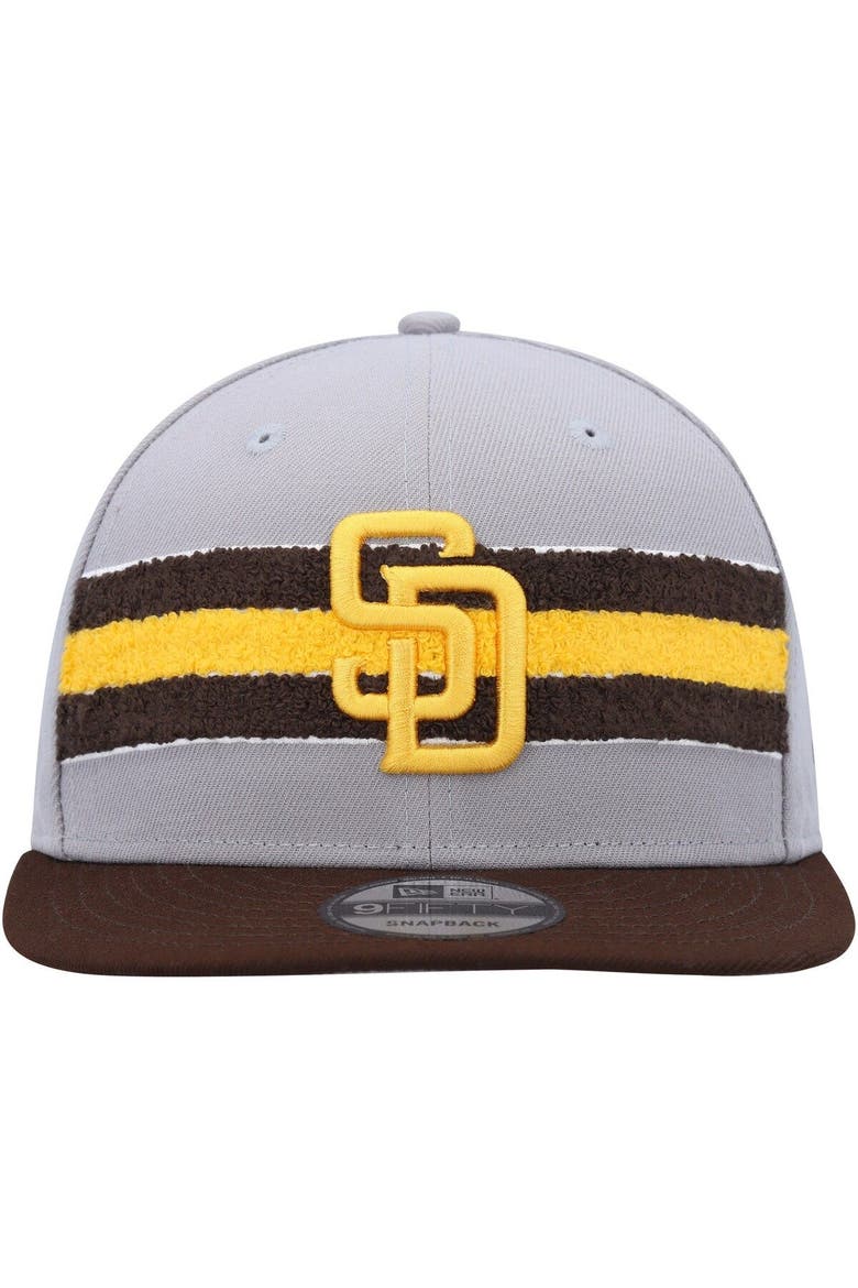 Men's New Era Gray/Brown San Diego Padres Band 9FIFTY Snapback Hat, Alternate, color, Brown