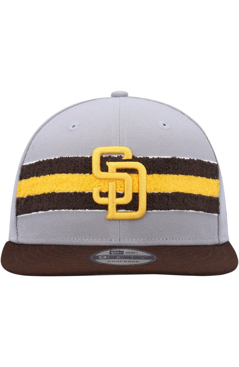 New Era Men's New Era Gray/Brown San Diego Padres Band 9FIFTY Snapback Hat, Alternate, color, Brown