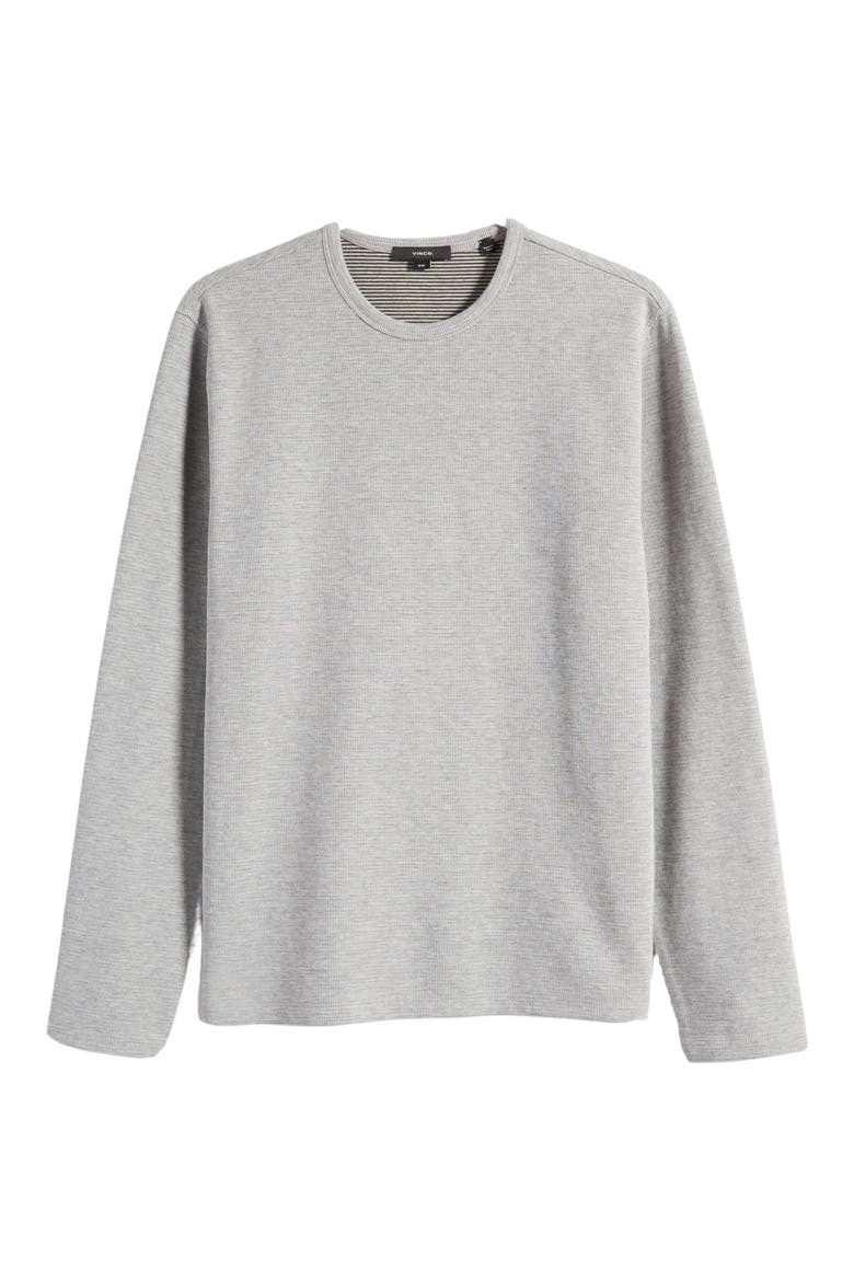 Cotton Blend Waffle Knit Top, Alternate, color, HEATHER GREY/ SIERRA PINE