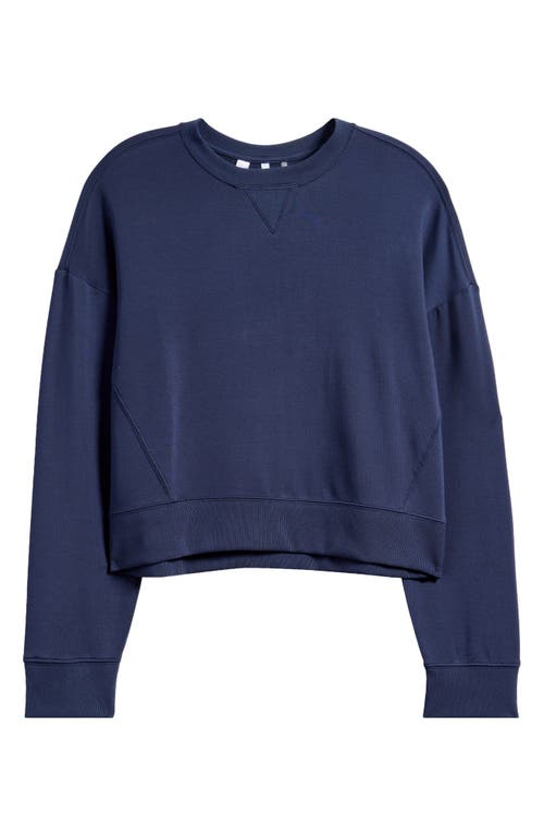 Travismathew Cloud Terry Crewneck Pullover In Navy Blazer In Blue