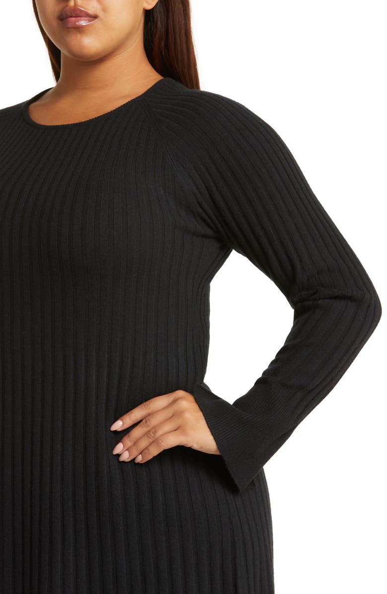 Nordstrom Rib Long Sleeve Wool Blend Midi Sweater Dress, Alternate, color,