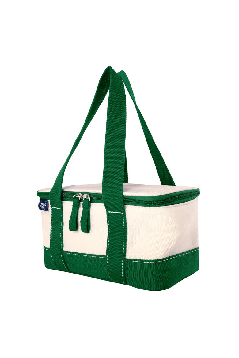 Rectangular Small Cooler Bag Insulated 1.5 Gal, Canvas Soft Cooler with Tote Handles and Zip Closure, Alternate, color, Kelly Green