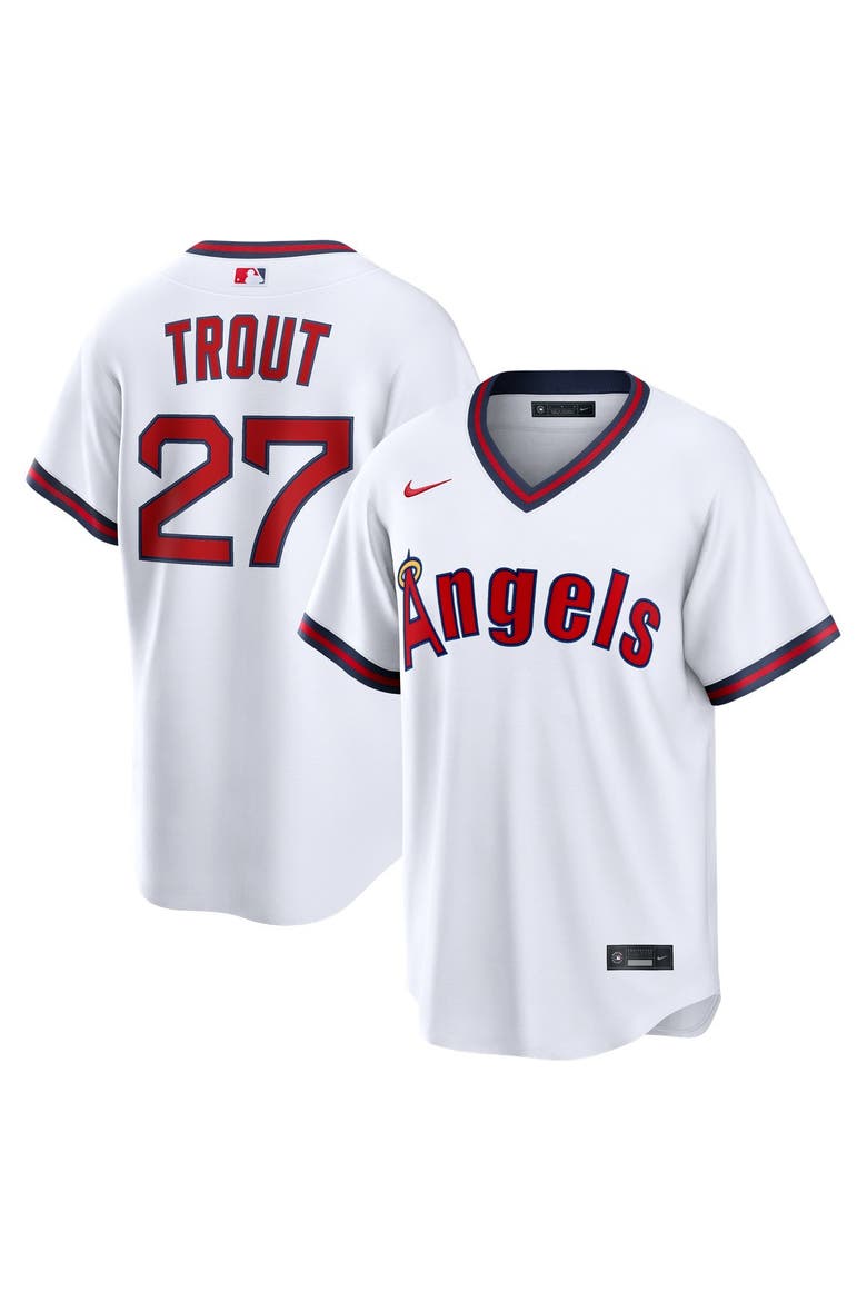Men's Nike Mike Trout White Los Angeles Angels Alternate Replica Jersey, Main, color, White