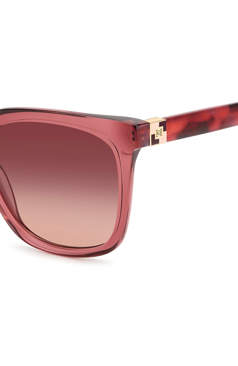 Carolina Herrera HER 0236/S 53mm Square Sunglasses, Alternate, color, Burgundy Red Havana