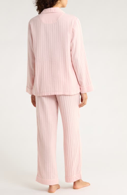 Papinelle Herringbone Supersoft Brushed Organic Cotton Pajamas In Pink