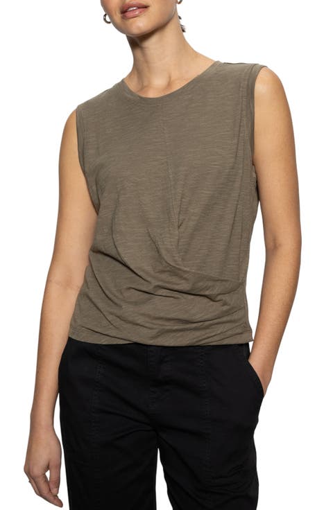 Draped Crewneck Tank