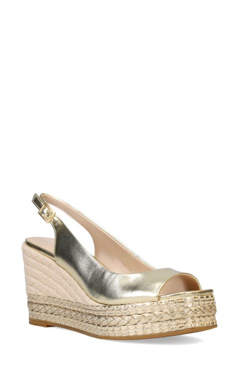 Eleny Slingback Espadrille Platform Wedge Peep Toe Sandal (Women)