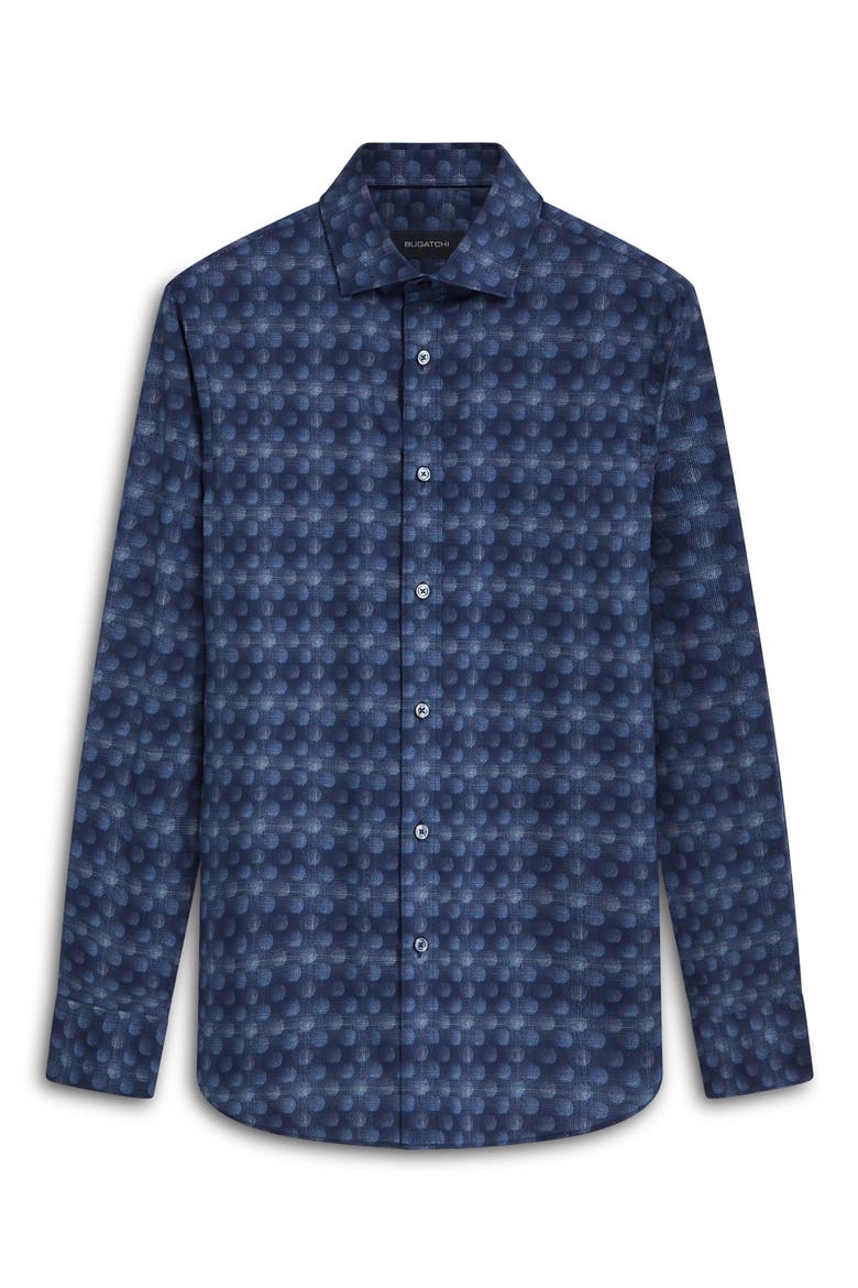 Axel Paisley Print Stretch Cotton Button-Up Shirt, Alternate, color, NAVY