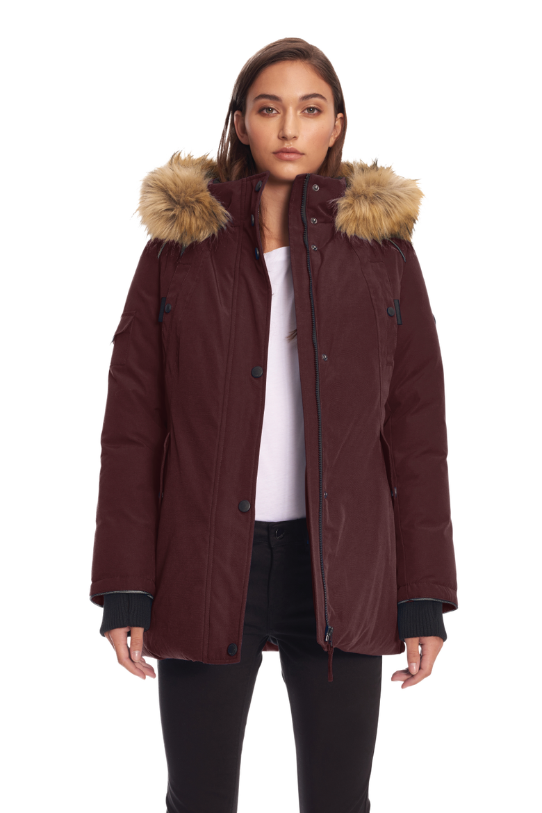 GLACIER - Vegan Down Classic Winter Parka Jacket, Main, color, GRAPE