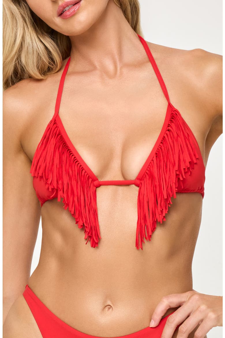 Sienna Fringe Triangle Bikini Top video