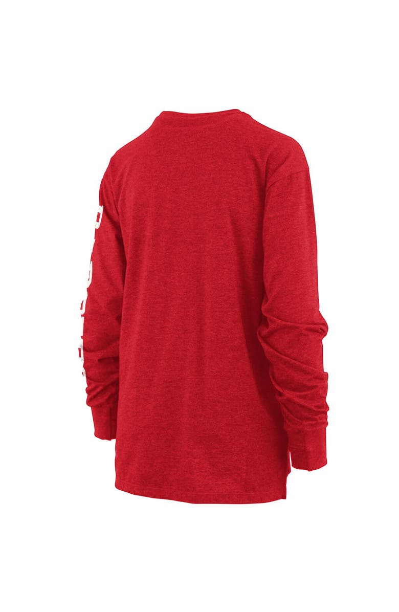 PRESSBOX Women's Pressbox Red Wisconsin Badgers Plus Size Two-Hit Canyon Long Sleeve T-Shirt, Alternate, color, 