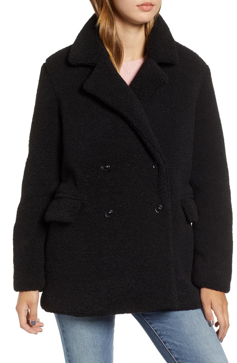 BP. Textured Double Breasted Coat, Alternate, color,
