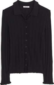 Madewell Ruffle Trim Pointelle Cardigan