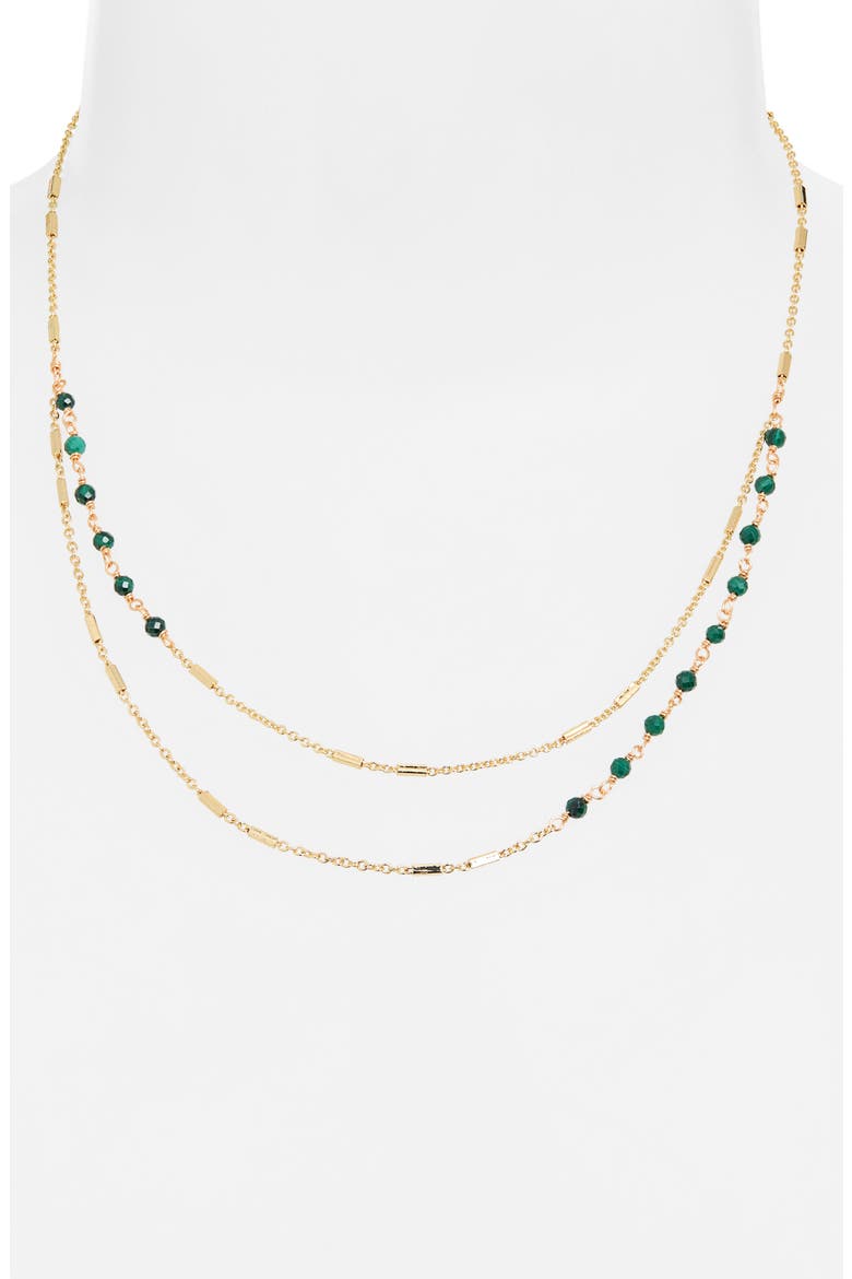 Crystal Two Row Necklace, Main, color, GREEN