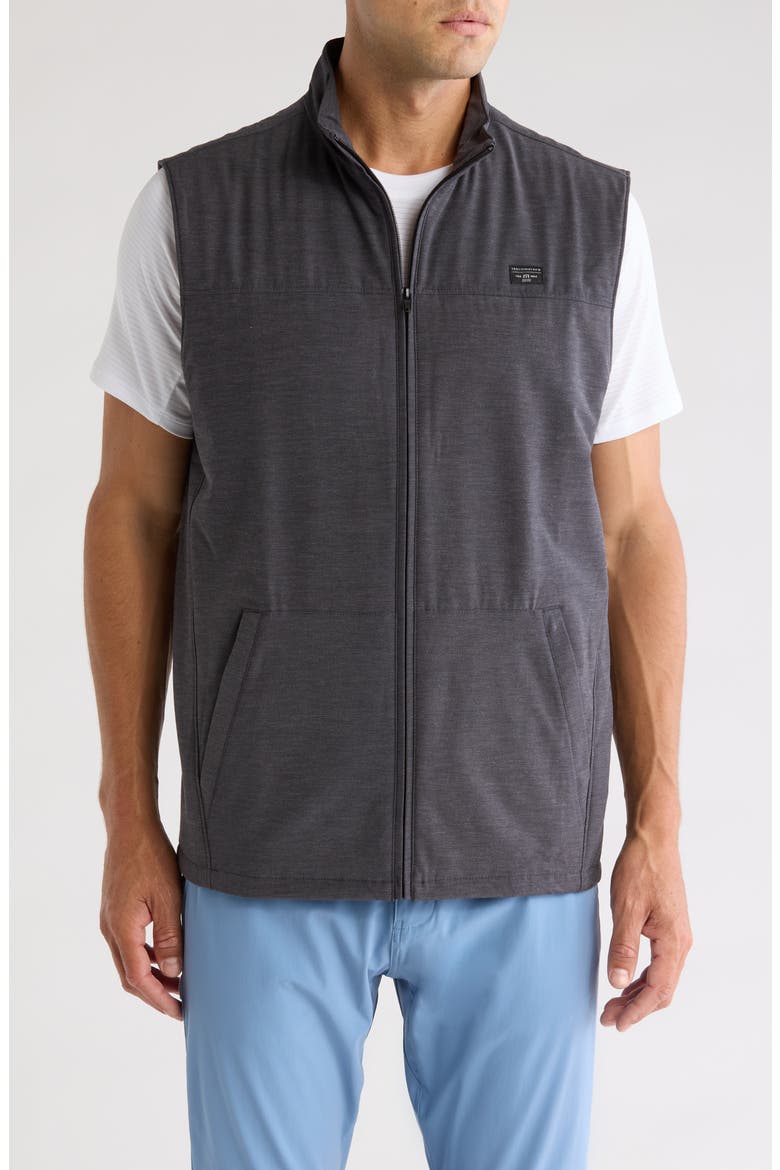 Top of the Line Front Zip Vest, Main, color, HEATHER BLACK