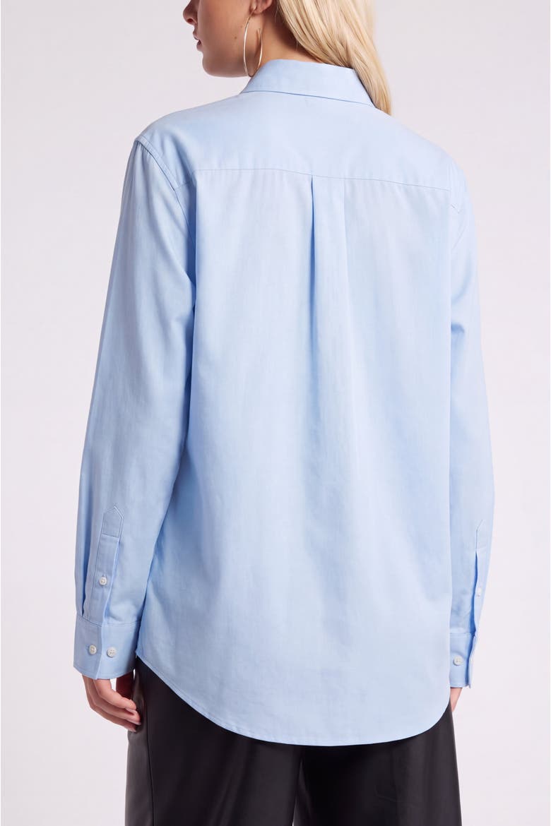 Tailored Long Sleeve Organic Cotton Button-Up Shirt, Alternate, color, Sky Blue