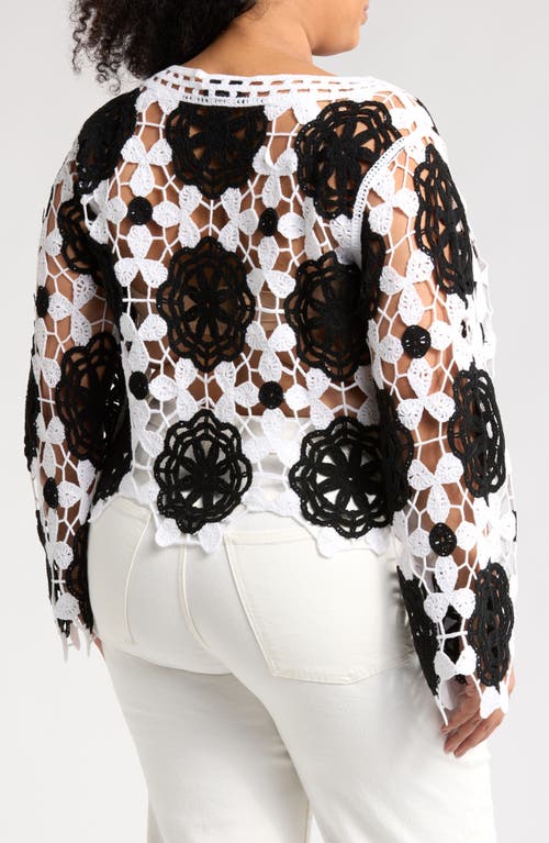 FORGOTTEN GRACE FORGOTTEN GRACE FLORAL CROCHETED SWEATER