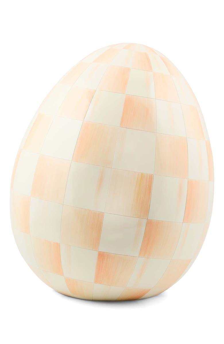 MACKENZIE CHILDS Coral Check Large Egg, Main, color, Orange