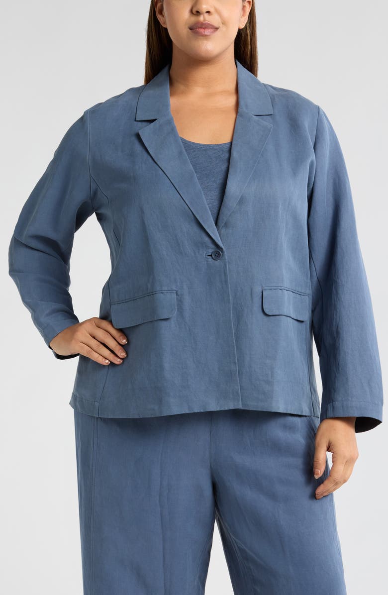 Eileen Fisher Organic Linen & Silk Blazer, Alternate, color, 