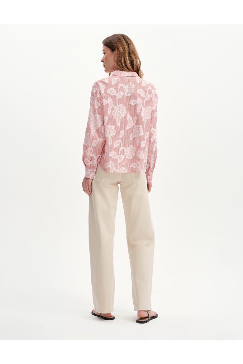 Heidi Relaxed Fit Collared Shirt, Alternate, color, Red Floral Stripe