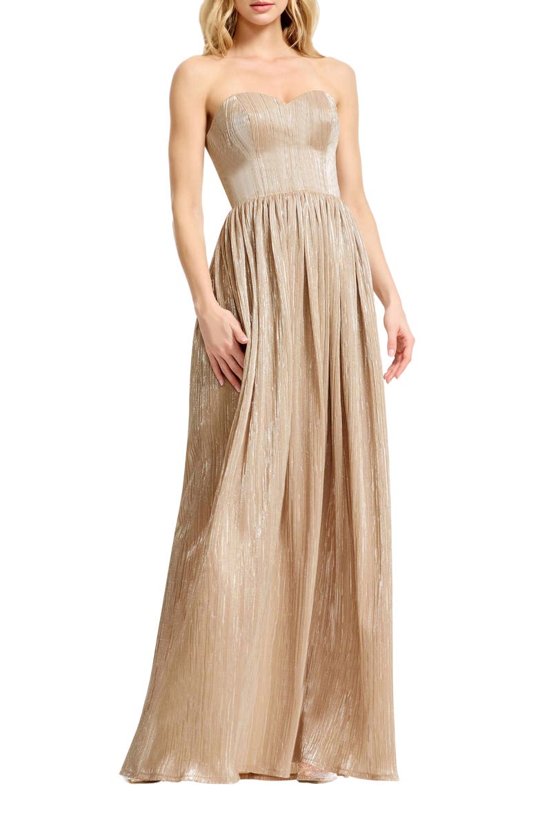 white christmas dresses Taylor Tube Maxi Dress, in Champagne Luxe Satin, Size: 2XL | Show Me Your Mumu