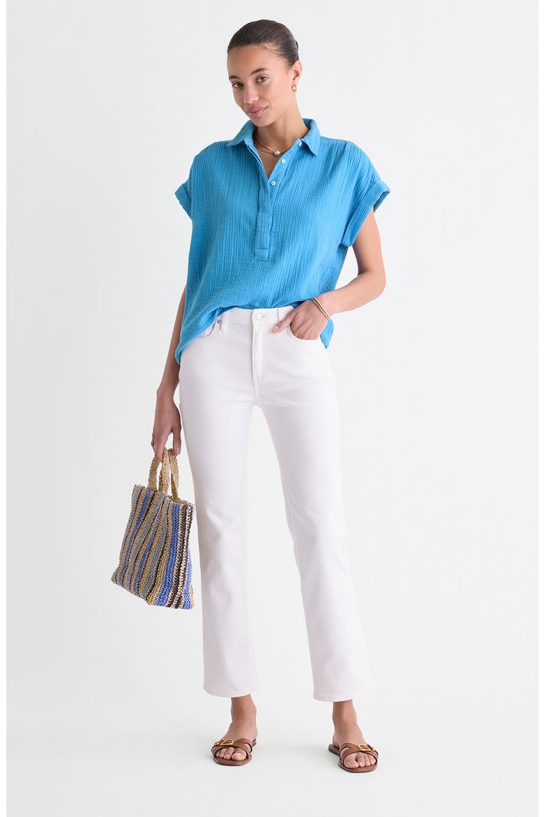 Cotton Short Sleeve Shirt, Alternate, color, BREAKER BLUE