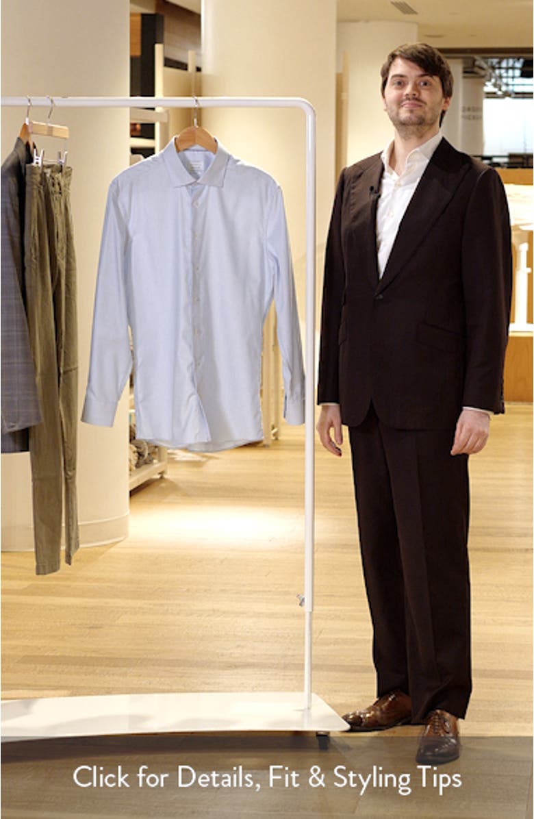 Slim Fit Structured Cotton Twill Dress Shirt, sales video thumbnail