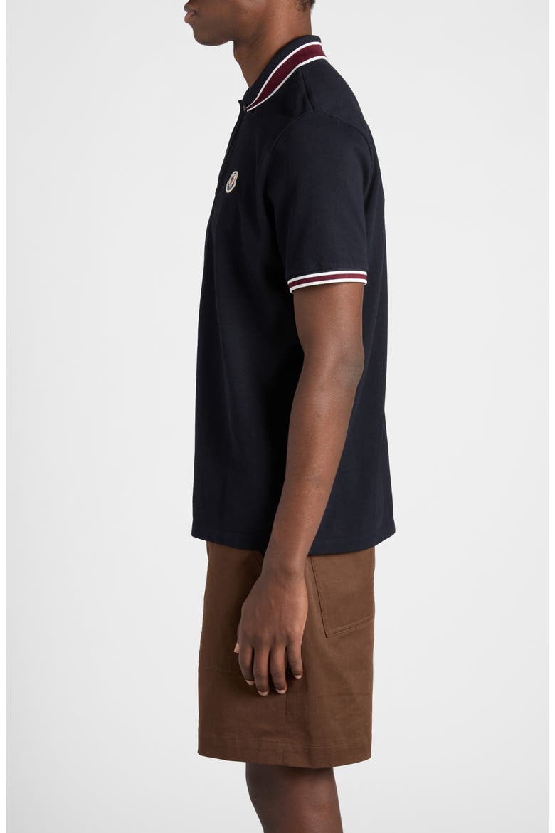 Tipped Cotton Piqué Polo, Alternate, color, DARK BLUE
