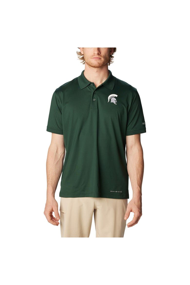 Men's Columbia Green Michigan State Spartans PFG Tamiami Omni-Shade Polo, Main, color, Green