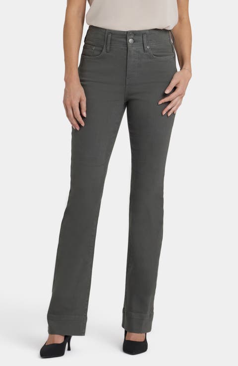 Barbara Hollywood High Waist Bootcut Jeans (True Olive) (Regular & Petite)