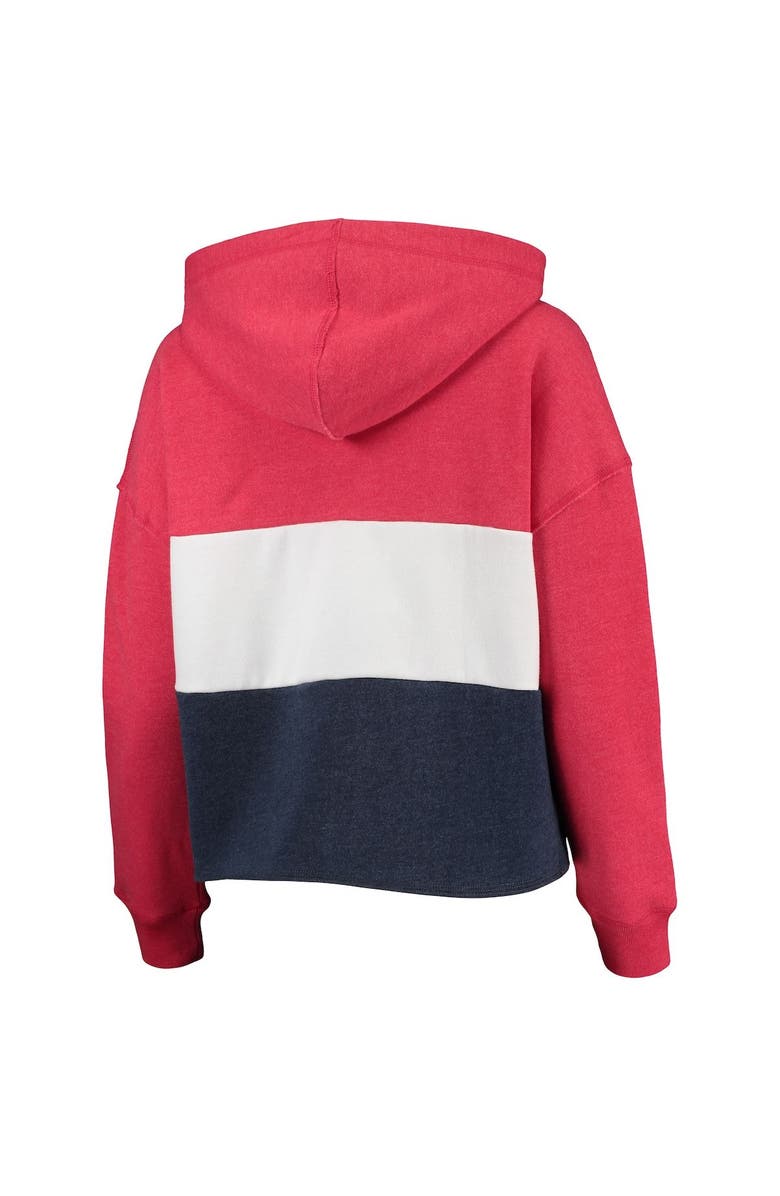 '47 Women's '47 Heathered Red/Heathered Navy Washington Nationals Lizzy Cropped Pullover Hoodie, Alternate, color, Heather Red