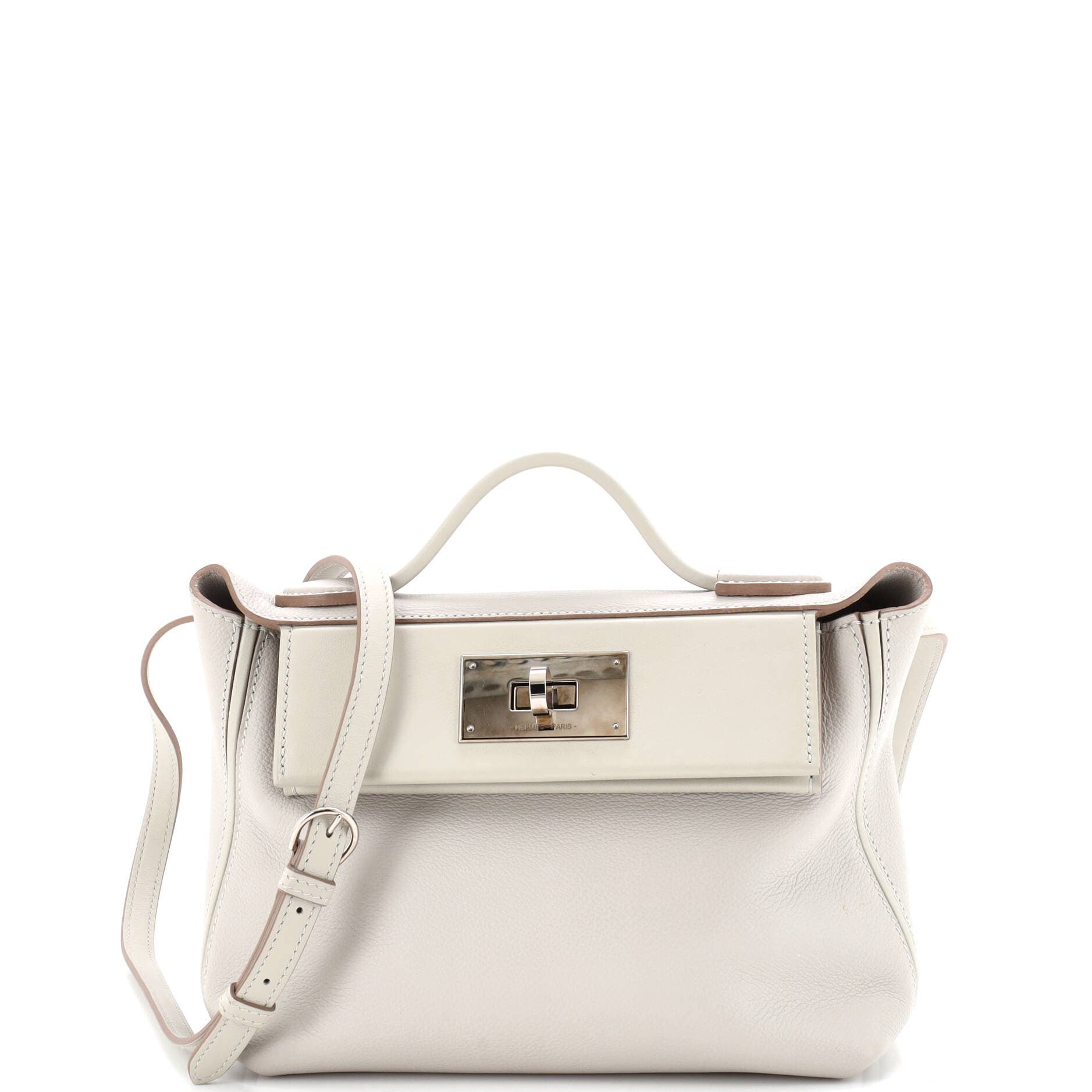 Pre-Owned Hermes 24/24 Bag Evercolor with Swift 21, Main, color, Gris Perle