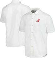Tommy Bahama Men's Tommy Bahama White Alabama Crimson Tide Coconut Point Palm Vista IslandZone Camp Button-Up Shirt
