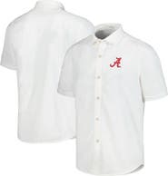 Tommy Bahama Men's Tommy Bahama White Alabama Crimson Tide Coconut Point Palm Vista IslandZone Camp Button-Up Shirt