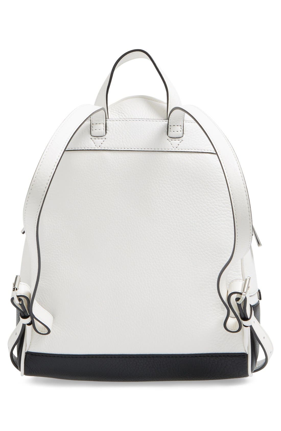 'Small Rhea' Leather Backpack, Alternate, color, WHITE/ BLACK/ SILVER
