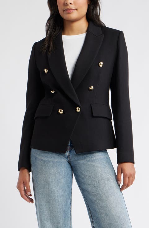 Double Breasted Twill Blazer