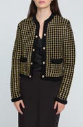 Elie Tahari The Alexis Metallic Grid Cardigan