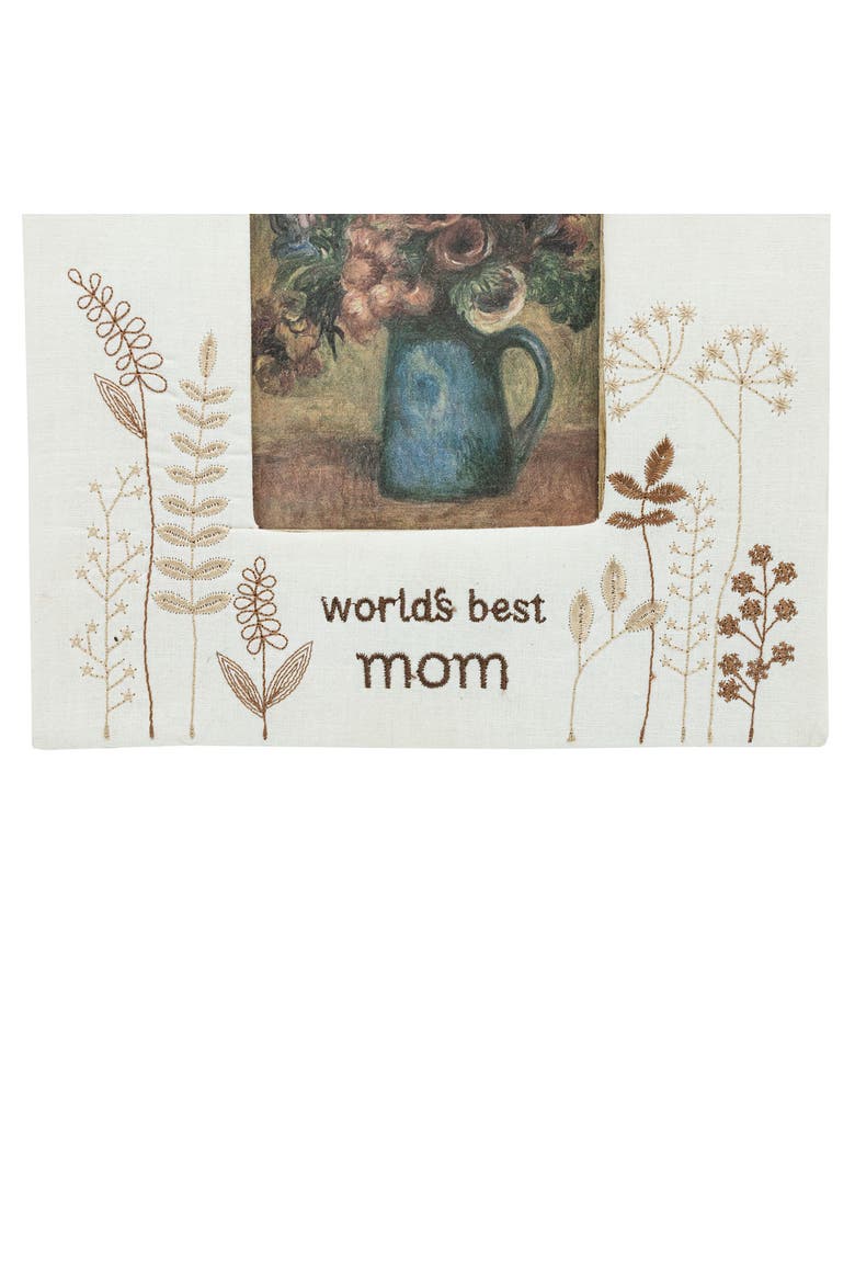 6"H x 4"W Best Mom Floral Brown Photo Frame, Alternate, color, White
