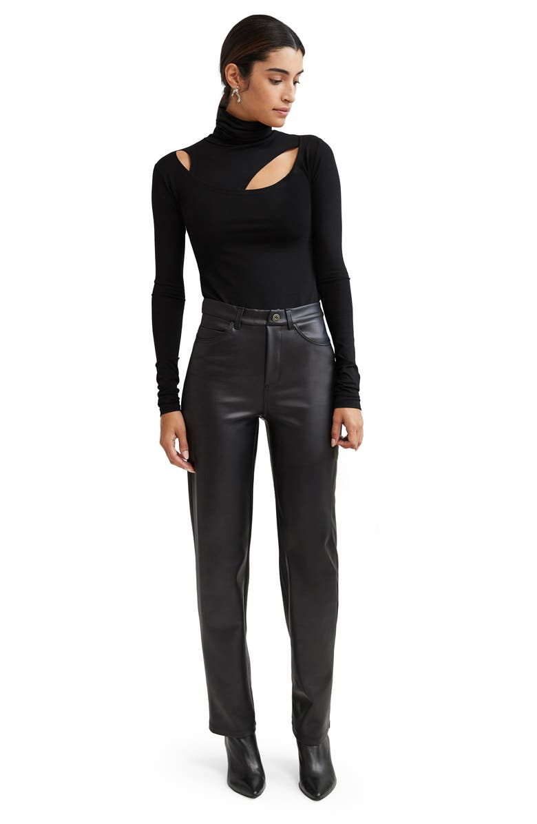 Marcella Dahlia Cutout Turtleneck Top, Alternate, color, Black