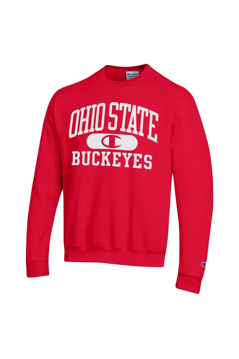 Men's Champion Scarlet Ohio State Buckeyes Arch Pill Sweatshirt, Alternate, color, Scarlet