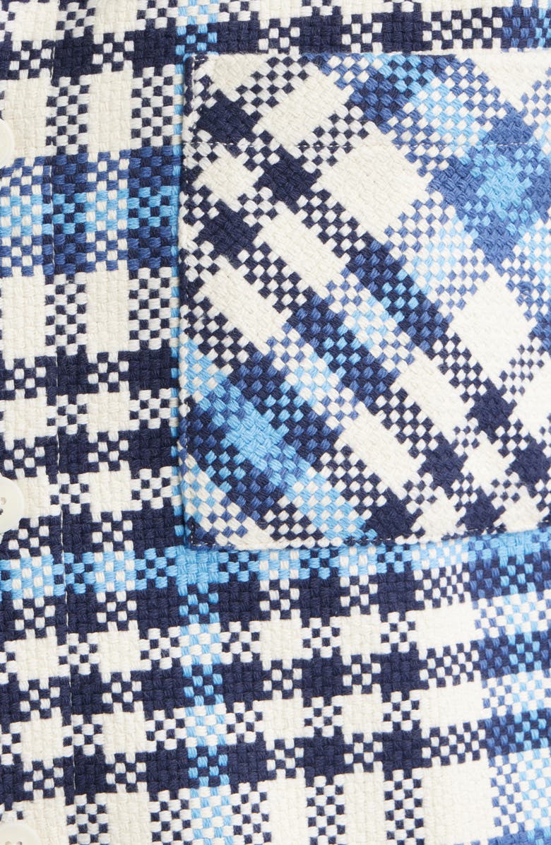 Wax London Whiting Strand Check Overshirt, Alternate, color, Ecru / Blue