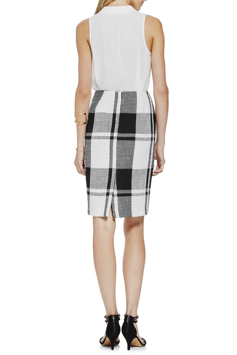 Plaid Pencil Skirt, Alternate, color, RICH BLACK